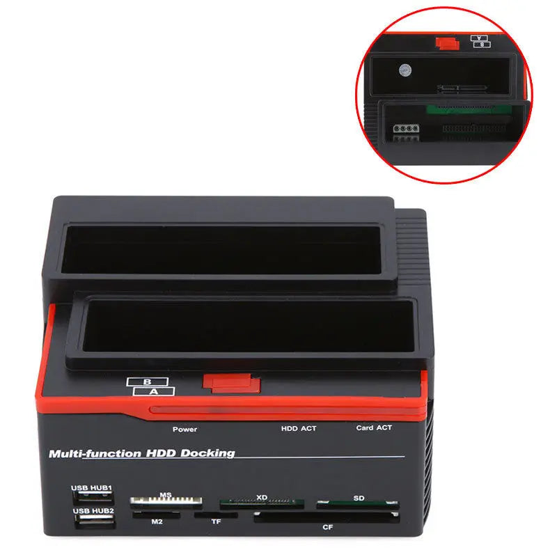 Multifunction 2.5/3.5" SATA IDE HDD Docking Station Clone USB 2.0 HUB