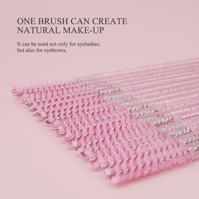 NATUHANA 50/100pcs Disposable Mascara Wands Eyelash Spoolies Brushes Micro Lash Extension Tool Makeup  Beauty Cosmetic Supply