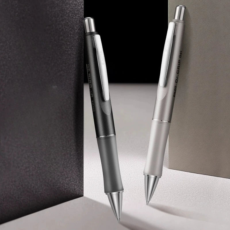 Pilot Biro Dr.Grip BLDG-80R Gel Pen, Push-Action, High-Quality Design, Low-Center-of-Gravity, Soft Rubber Grip, Brush-Tipped Pen