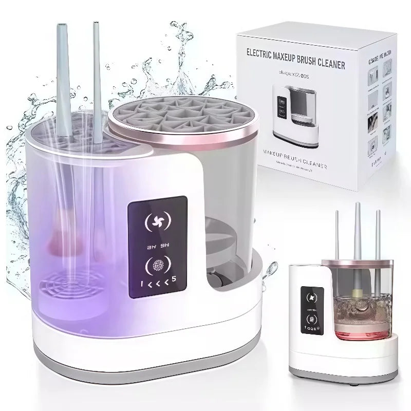 5 IN 1 Electric Makeup Brush Cleaner Machine With Makeup Brush Dryer Mulitfunctional Automatic Cosmetic Brushes Cleaner Tool