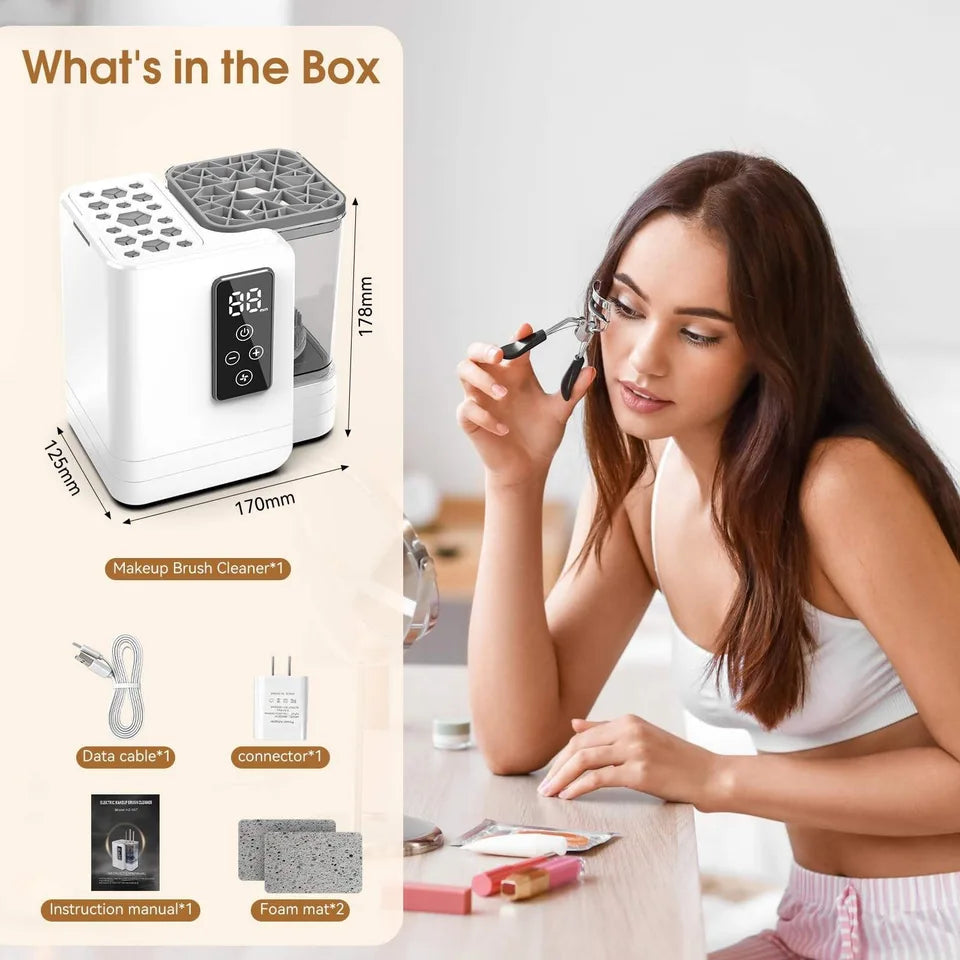 5 IN 1 Electric Makeup Brush Cleaner Machine With Makeup Brush Dryer Mulitfunctional Automatic Cosmetic Brushes Cleaner Tool