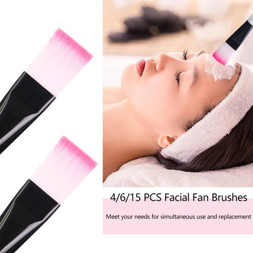 10PCS Facial Fan Mask Brushes Face Mask Applicator Tool Makeup Brushes For Esthetician Women DIY Facial Mask Cosmetic Tools