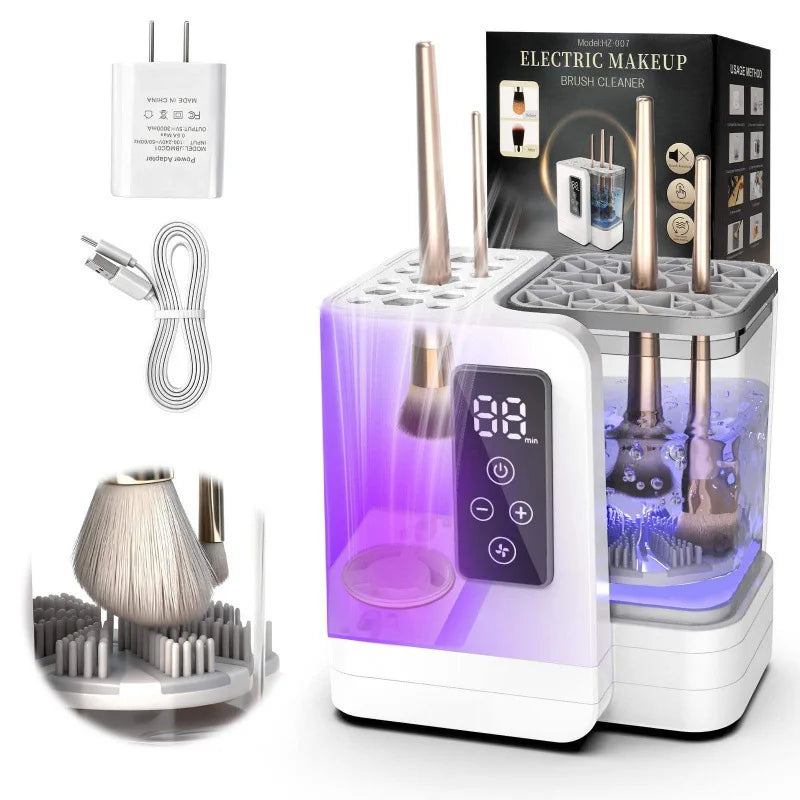 5 IN 1 Electric Makeup Brush Cleaner Machine With Makeup Brush Dryer Mulitfunctional Automatic Cosmetic Brushes Cleaner Tool