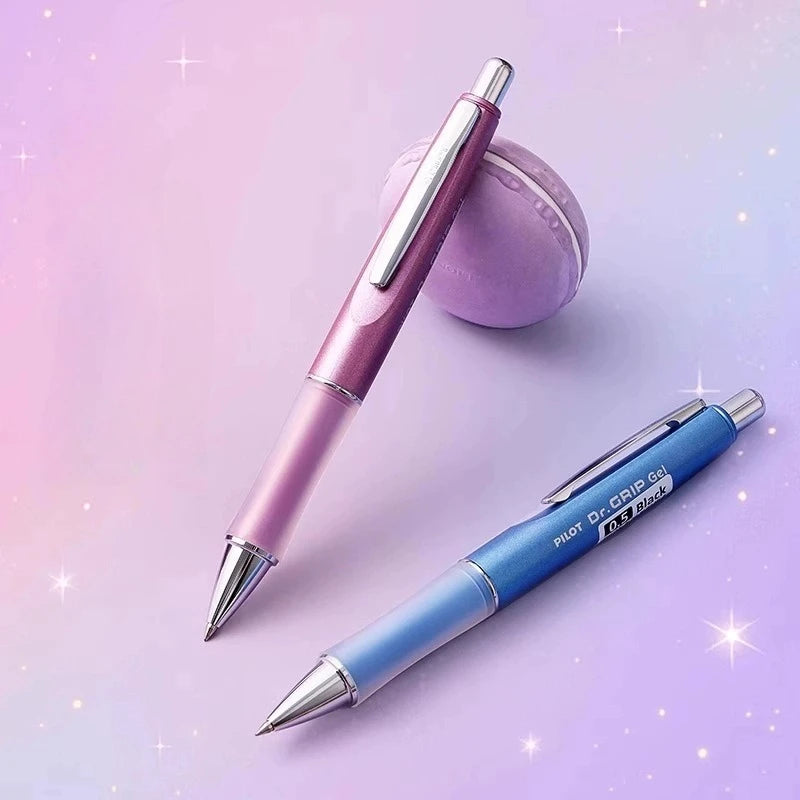 Pilot Biro Dr.Grip BLDG-80R Gel Pen, Push-Action, High-Quality Design, Low-Center-of-Gravity, Soft Rubber Grip, Brush-Tipped Pen