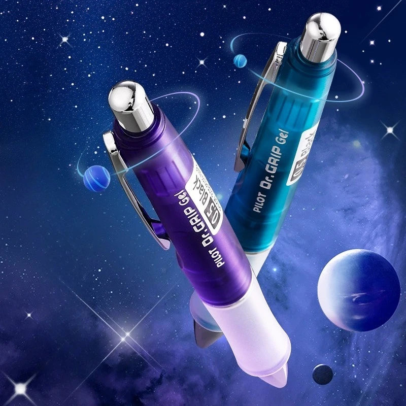 Pilot Biro Dr.Grip BLDG-80R Gel Pen, Push-Action, High-Quality Design, Low-Center-of-Gravity, Soft Rubber Grip, Brush-Tipped Pen